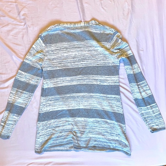 Belldini open front knit striped cardigan in grey Sz M like new - Picture 6 of 6